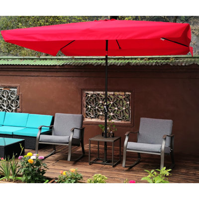 Parasol de patio rectangulaire 10 x 6,5 pi avec auvent - Rouille rouge - Fabrication