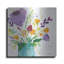 «Teal Vase With Bright Flowers» par Sheila Golden, art mural en métal, 36 po x 36 po-1002540950