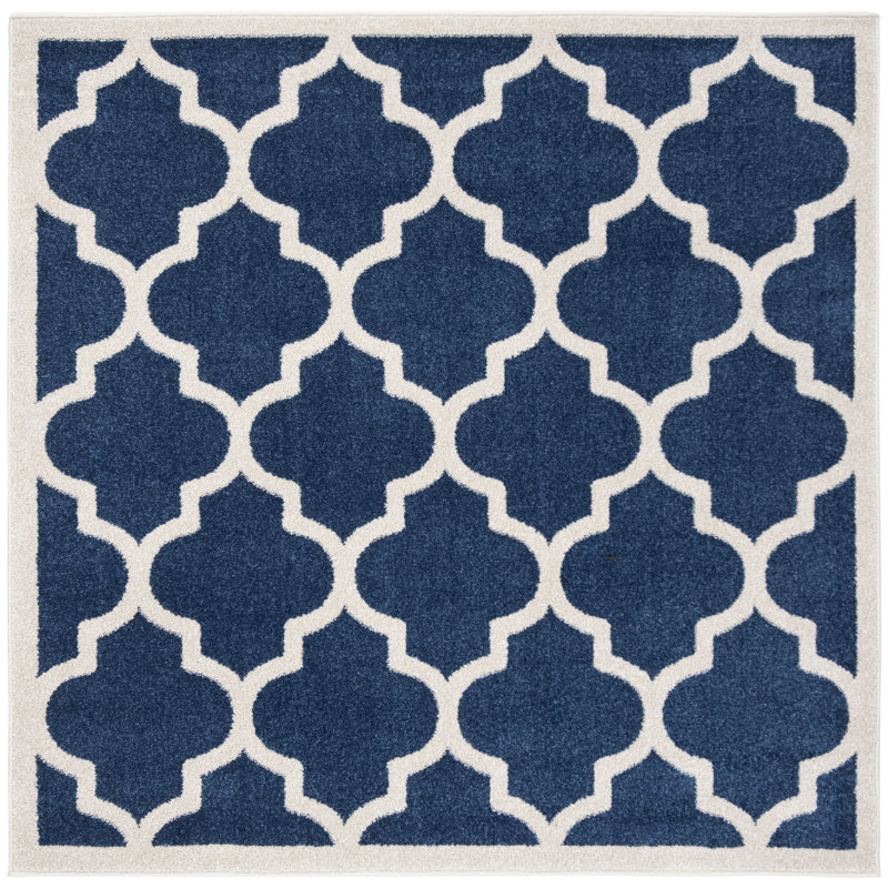 Tapis bleu marine Ammundsen, Carré 7 pi