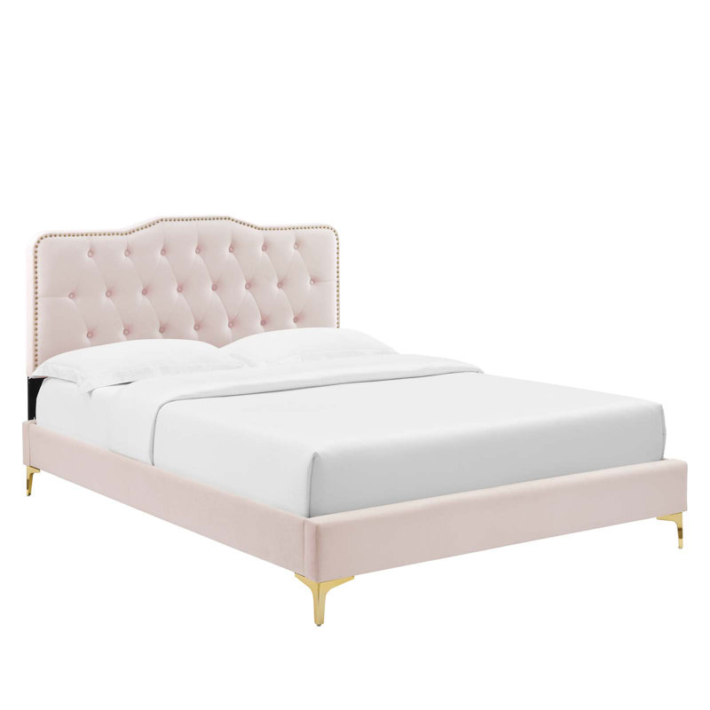Modway Amber Platform Bed, Queen, Pink