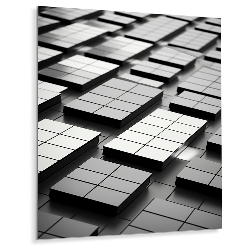 Panneaux de puissance abstraits noirs et blancs I - Art mural en ligne, H 40 po x l 30 po x P 1,5 po
