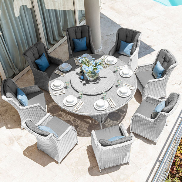 Dakota Fields Radegunda Round 8 - Person 180cm Long Dining Set with ...