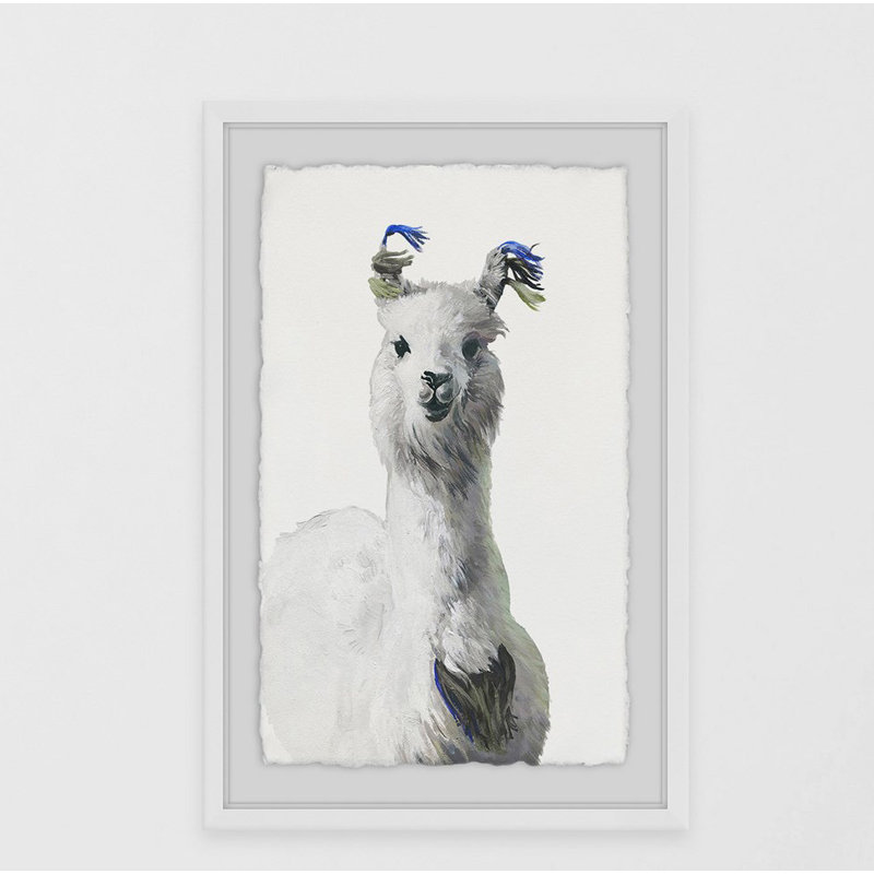 Llama - Single Picture Frame Painting, 46 cm H x 30 cm W x 4cm D