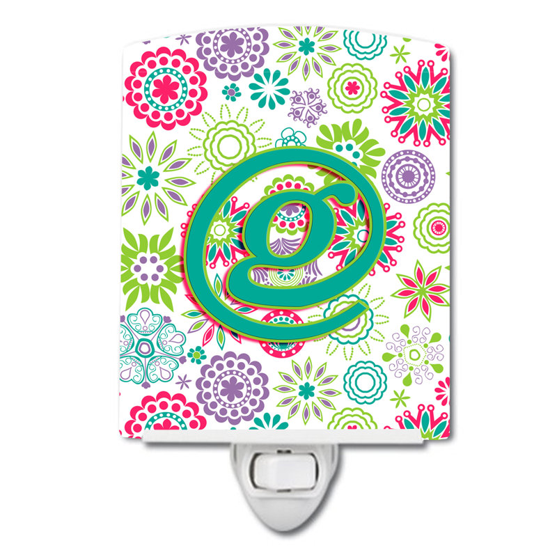 Flowers Initial Ceramic Night Light, G