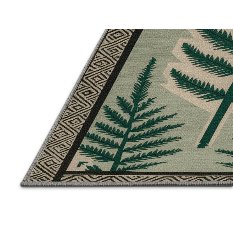  Tapis lavable de fougère du désert, Rectangle 7 pi x 9 pi