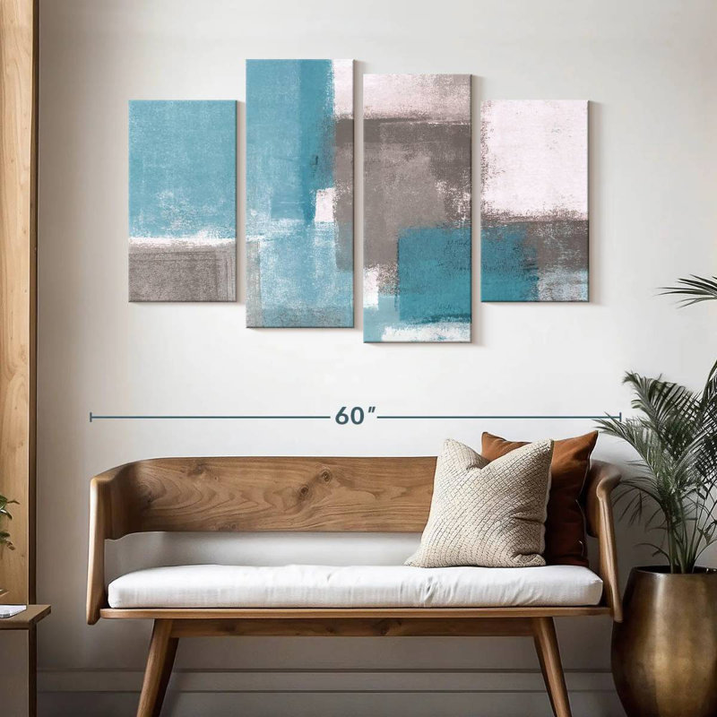 Avery abstrait bleu et gris