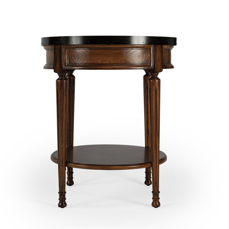 Sampson Side Table with Storage, Olive Ash Burl