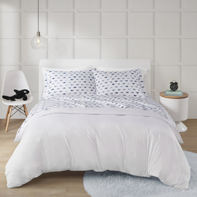 Whales Printed Microfiber Sheet Set