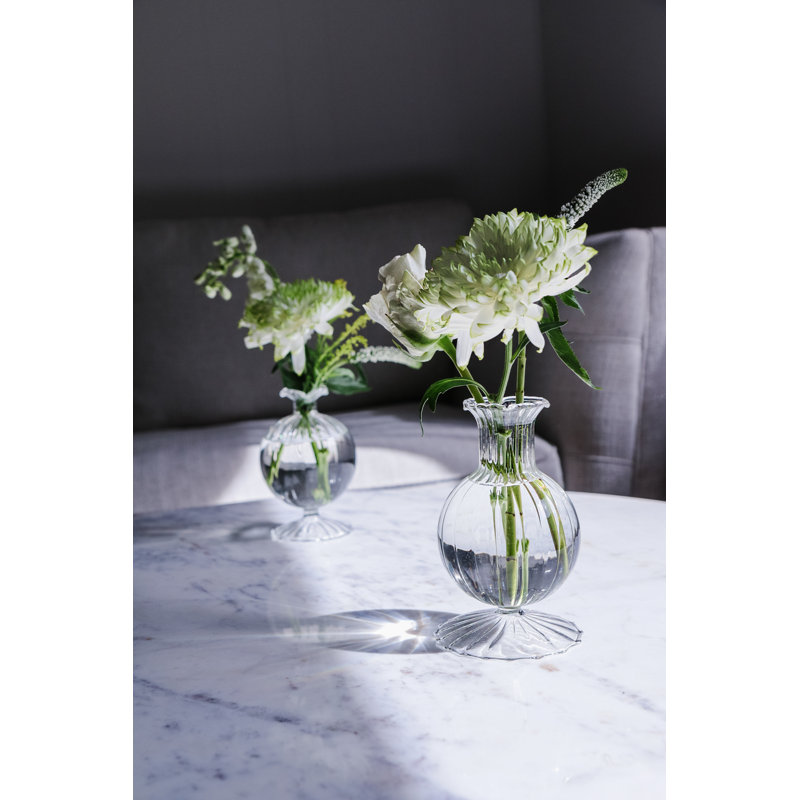 Glass Table Vase, 6" H x 3.5" W x 3.5" D