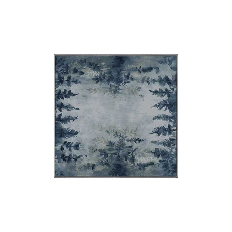 Machine Washable Gray Area Rug, Square 3'