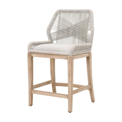 Upholstered Counter Stool with Metal Frame