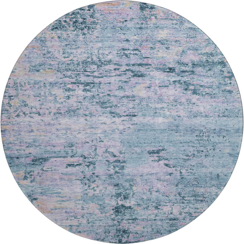 Premium Machine Washable Lubbers AMF1723 Modern Rug, Round 8'