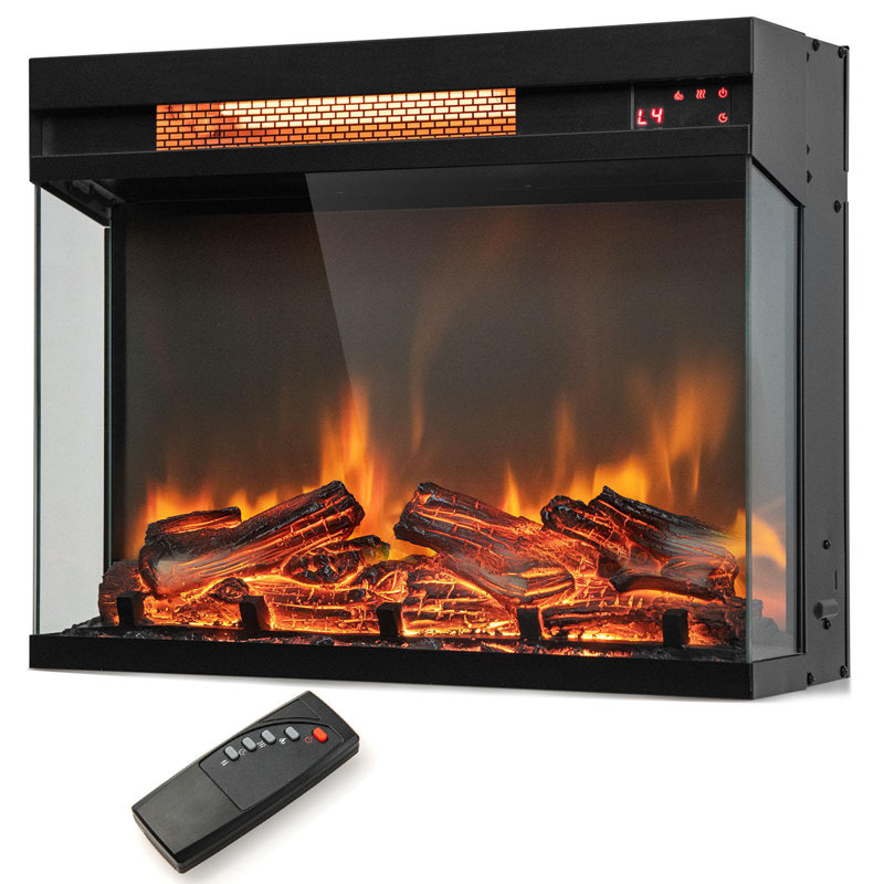 Aamena 22.8'' W Black Electric Fireplace Insert with 5118 BTU