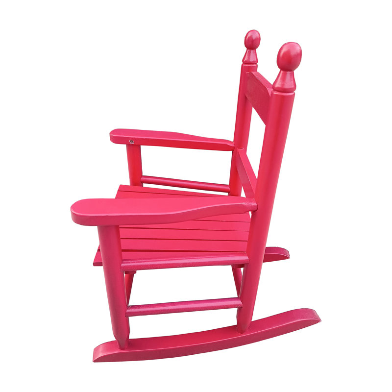 Chaise berçante Rose Red - idéale pour différents espaces intérieurs et extérieurs. Bois franc massif. Support pour le dos composé.