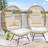 Outdoor Club Chairs with Ottomans and Cushion