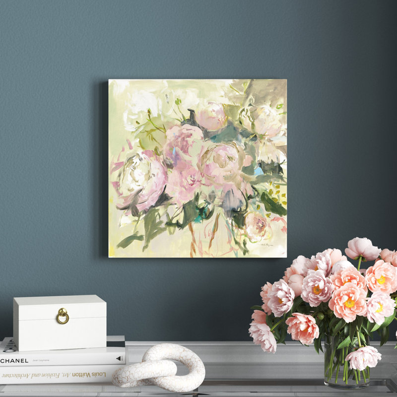 Peonies With Sage by Marilyn Hageman - Painting, 51cm H x 51cm W, Wrapped Canvas