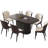 62.99" Modern Oval Black Dining Table Set with 6 Chairs for Kitchen, Bar, Living Room-1768396269-1768396265