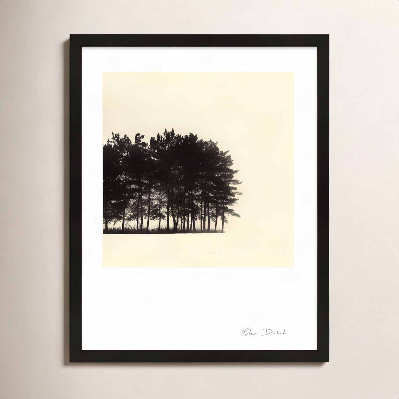 Garden Sign "Copse" Print by Peter Dušek, 50" H x 40" W x 1.25" D, Black