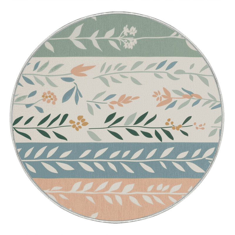 Leaflet Layers Rug, Round 3'