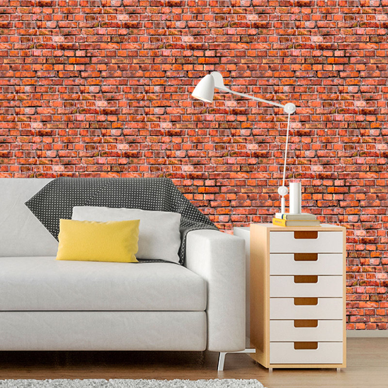 Red Brick Texture Removable Wallpaper 8331, 10.5' L x 2' W