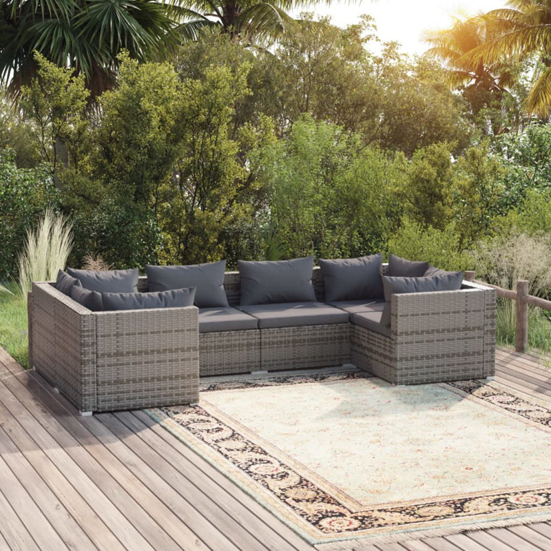 27.6" Wide Square Patio Sectional Set with Cushions