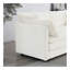 Canapé en chenille deux places avec repose-pieds, canapé modulaire en L avec repose-pieds 2 places, causeuse avec repose-pieds pour petit espace de vie, chenille blanche