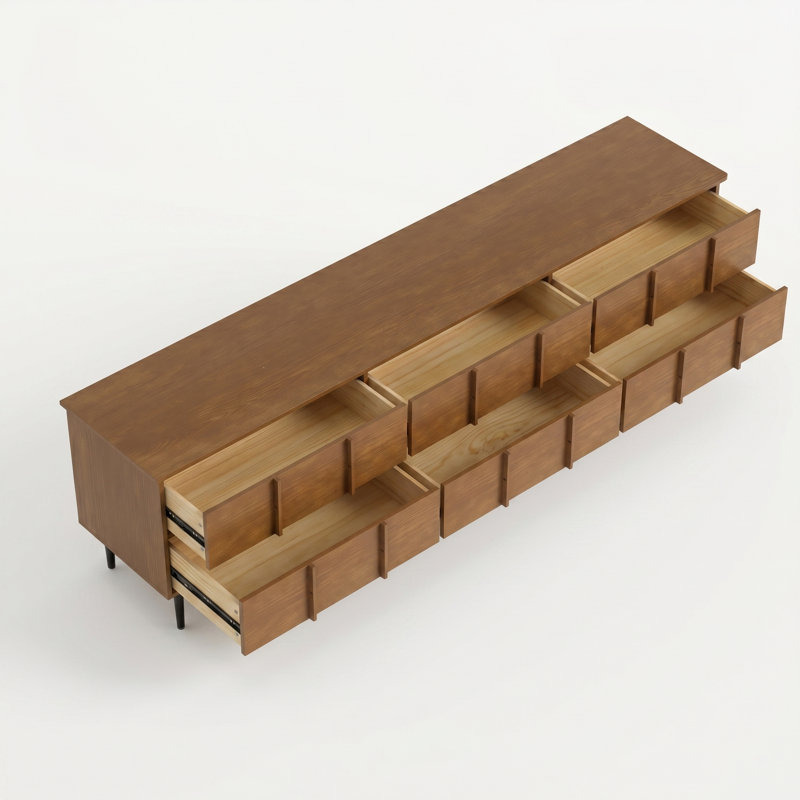 Meuble télé 86,6 po en bois moderne avec portes et rangement texturés, pour téléviseurs jusqu'à 90 po
