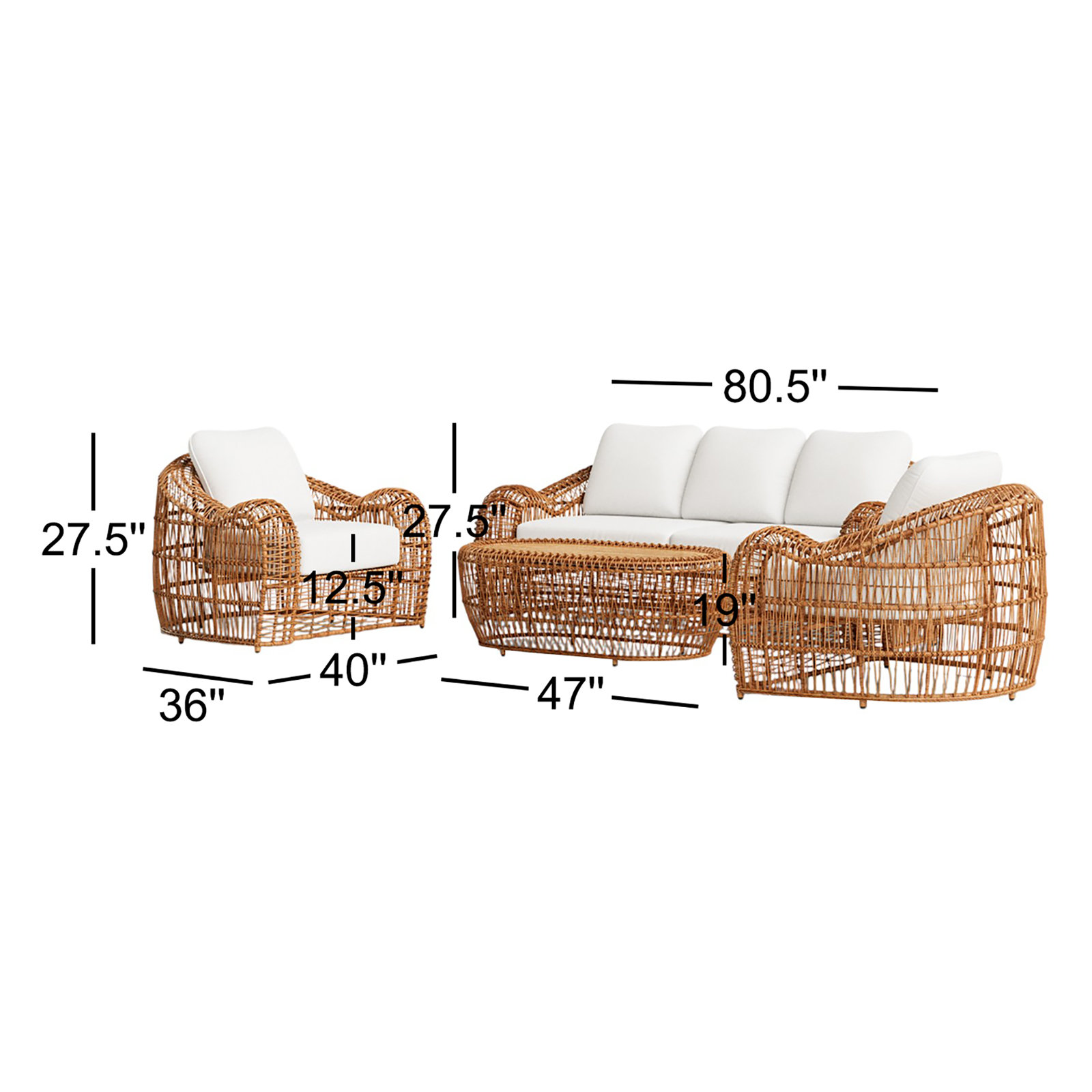 Alyshia 5-Person Teak Patio Seating Group