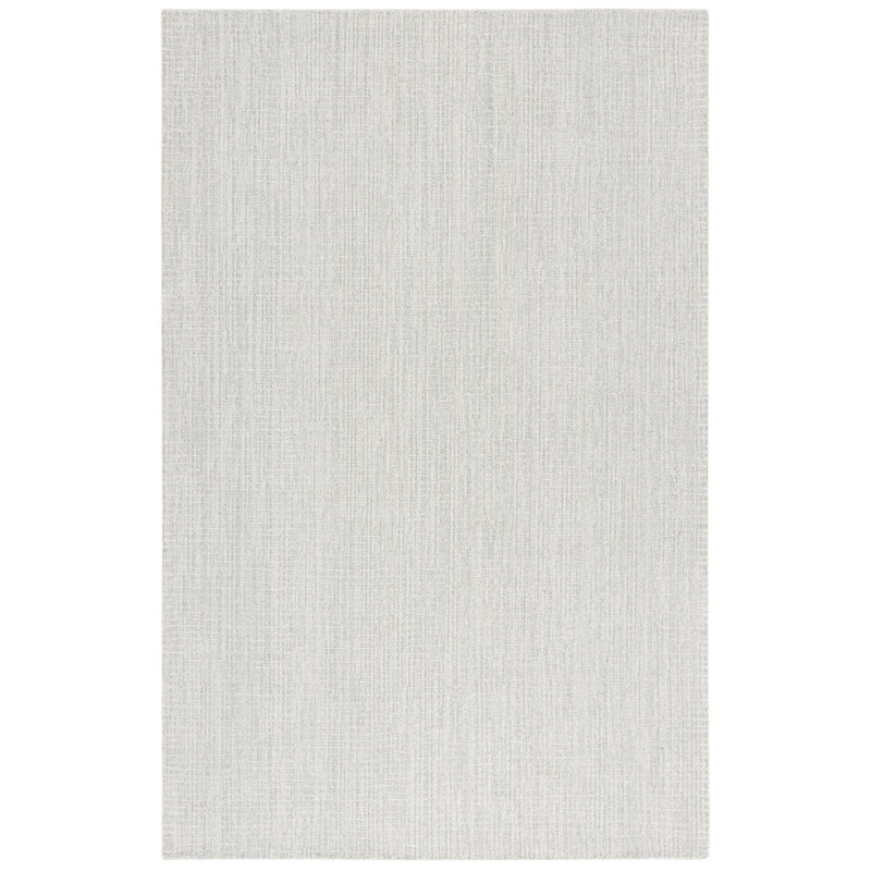 Tapis abstrait gris clair / ivoire MSR, Rectangle 8 po x 10 po