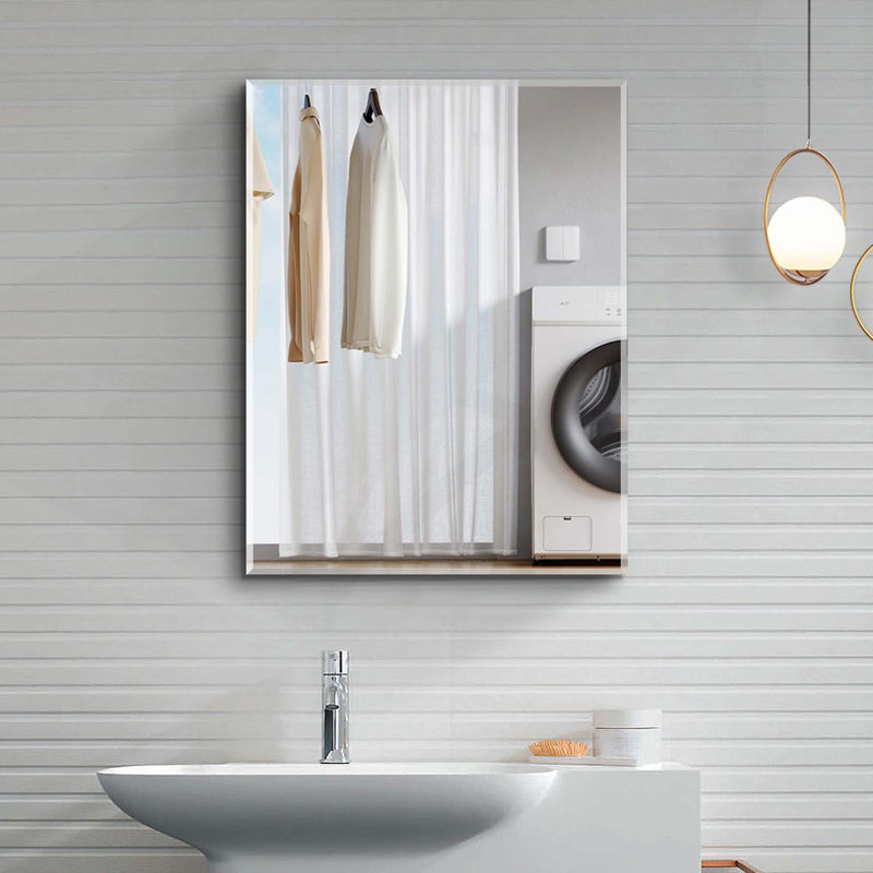 Armoire à miroir polyvalente avec fonctions avancées pour la salle de bain et le salon, Argent argent