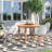 Shick 5 Piece Round Teak Finish Outdoor Furniture Dining Set