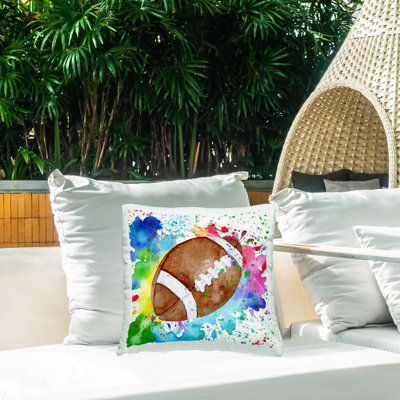 Coussin d'extérieur Modern Splash Football Design par Kim Allen