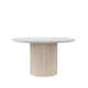 Fairmont Quartz Top Round Dining Table, White Wash Base