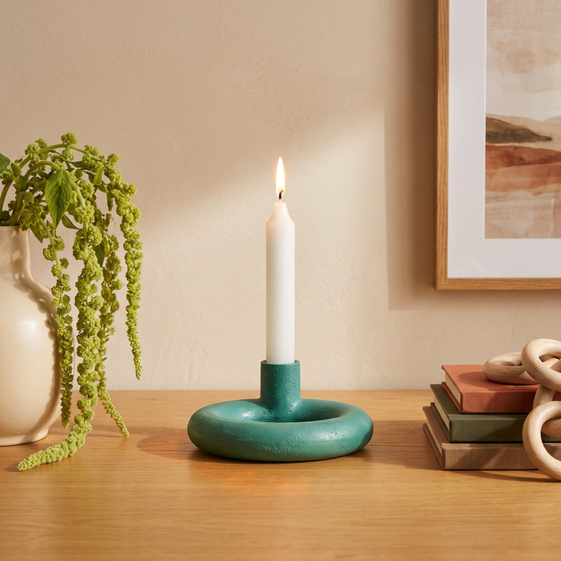 Single Taper Candle Holder, Green