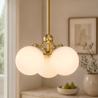 Lumora 3-Light Dimmable Glass Globe Pendant