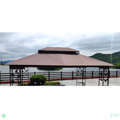 Patio Double Roof Gazebo Replacement Canopy Top Fabric
