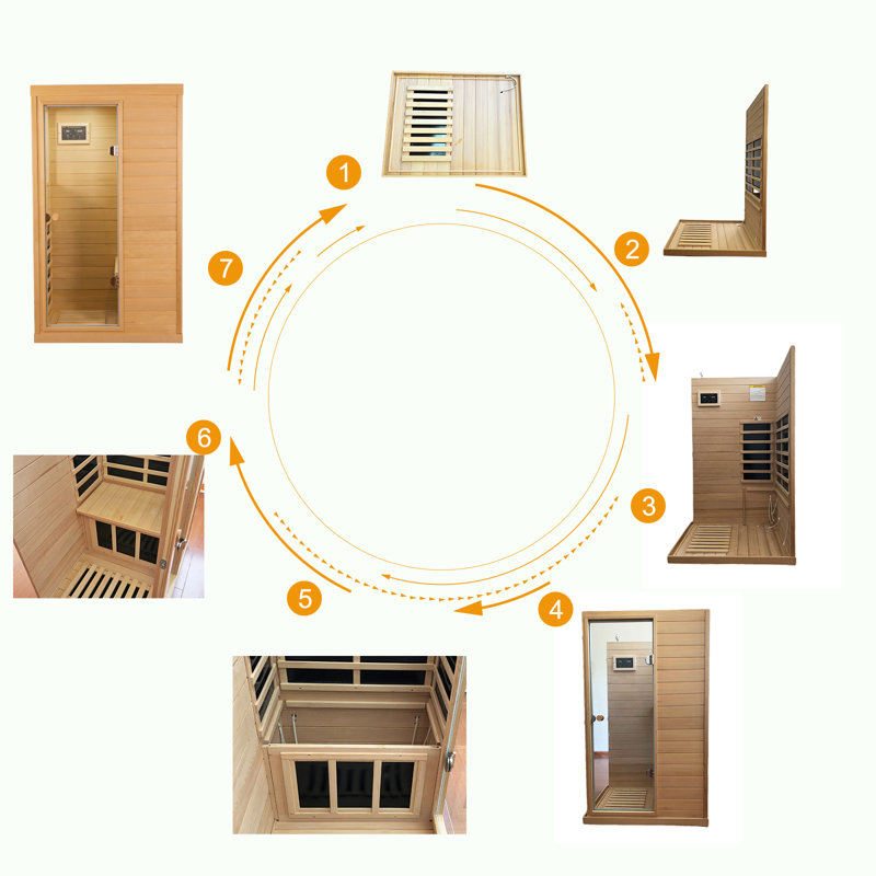 1 - Person Indoor Far Infrared Sauna Left Door Home Sauna Personal  Sauna with Bluetooth Speakers and LED Reading Light