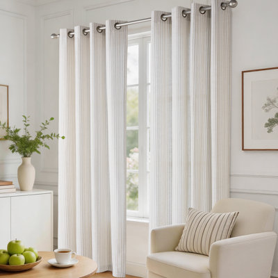 Paire de rideaux transparents avec œillets Slub