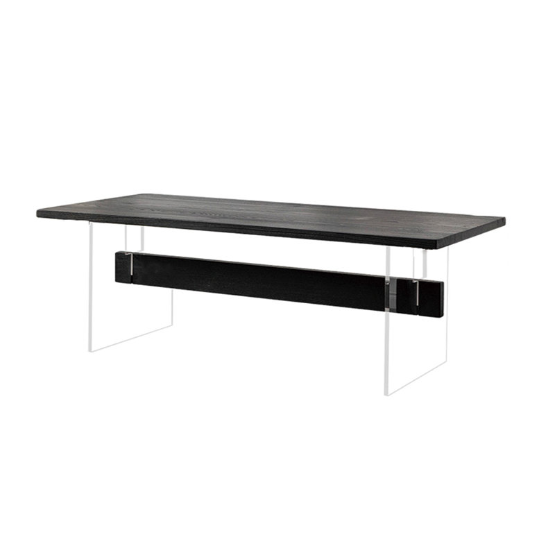 Table de salle à manger en acrylique, H 29,52 po x L 86,61 po x l 35,43 po