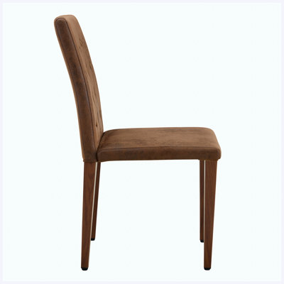 Ensemble de 2 chaises de salle à manger en tissu brun Tech