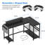 Bureau en L avec prise de courant et lumières DEL, tablettes de rangement et support pour écran pour le bureau à domicile-1401223721