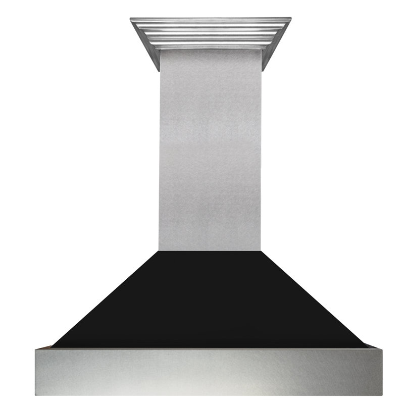 36" Fingerprint Resistant Stainless Steel Range Hood with Fingerprint Resistant Shell (8654SN-36), Black Matte