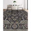 Wool Oriental Area Rug in Black/Ivory/Green