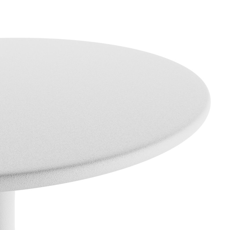 Jabarie 31" Round Steel Coffee Table with Pedestal Base for Indoors or Outdoors, White