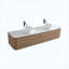 Ensemble de meuble-lavabo mural 72 po en chêne miel 72 po avec double lavabo, ensemble de meuble-lavabo mural avec porte-serviettes gratuit, double vasque en céramique blanche, pré-assemblé, pour grande salle de bain-1536670868-1536670875