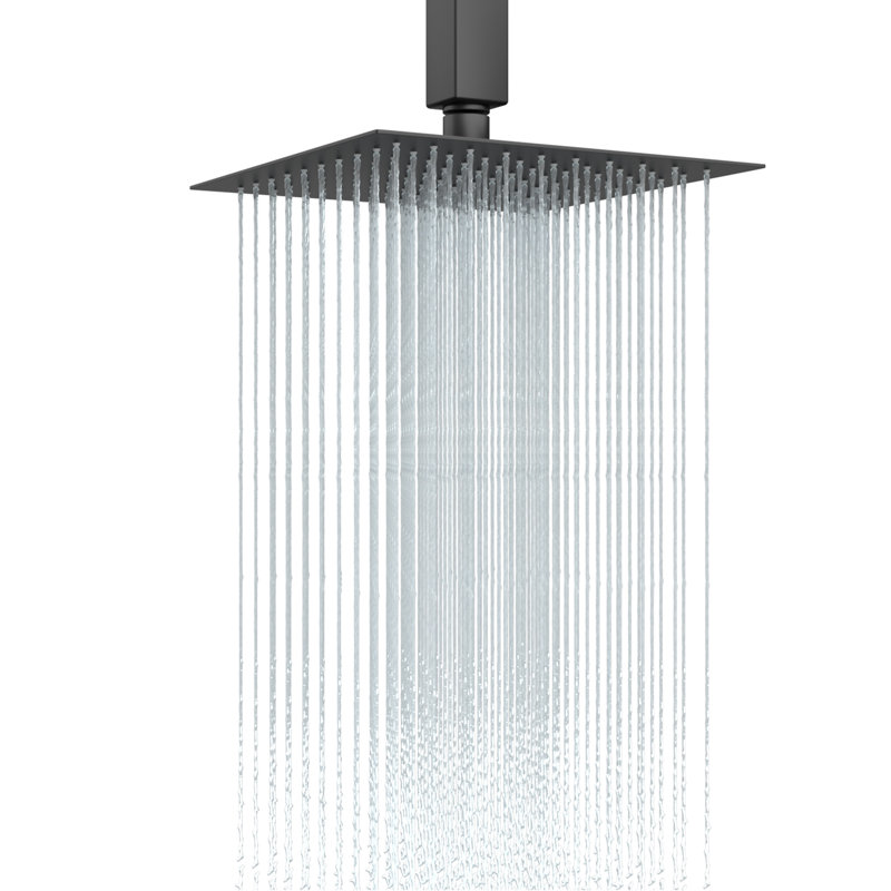Rain Fixed Shower Head 2.5 GPM GPM, Matte Black