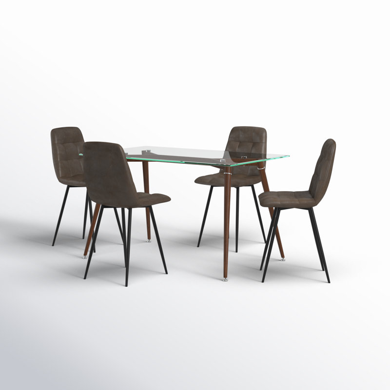 Ensemble repas pour 4 personnes Heeter, 5, Brun foncé