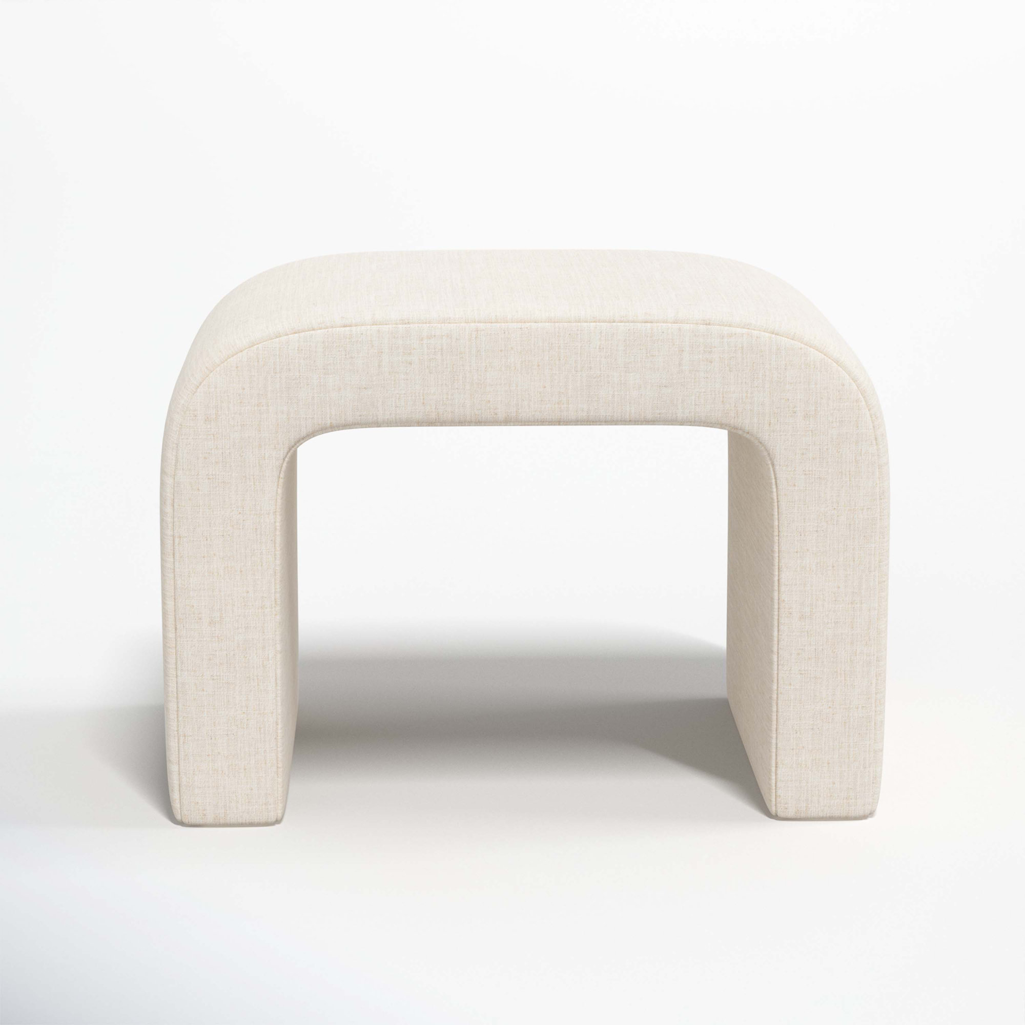 Barley 28" Wide Standard Ottoman, Classic Talc Linen