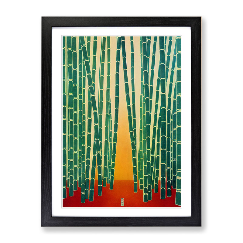 Bamboo Forest Vol.2 - Single Picture Frame Print, 64cm H x 46cm W x 2cm D, Walnut Framed