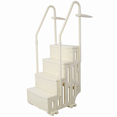 Échelle de piscine 4 étapes de sécurité robustes pour les piscines hors terre Système d'escalier avec rampes 400 lb